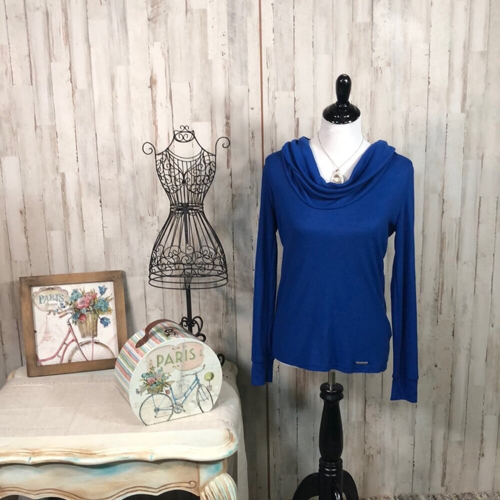Michael Kors Scoop Neck Blouse in Royal Blue Size Medium